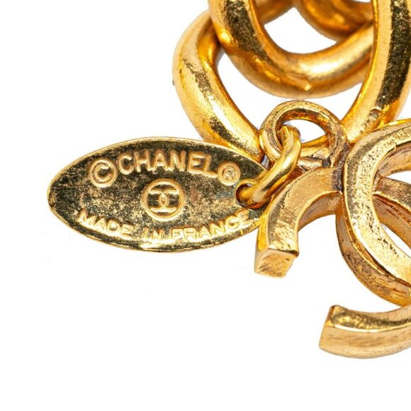 CHANEL CC Logos Leo Lion Charm Belt 30" Gold Tone Auth - Picture 5 of 5
